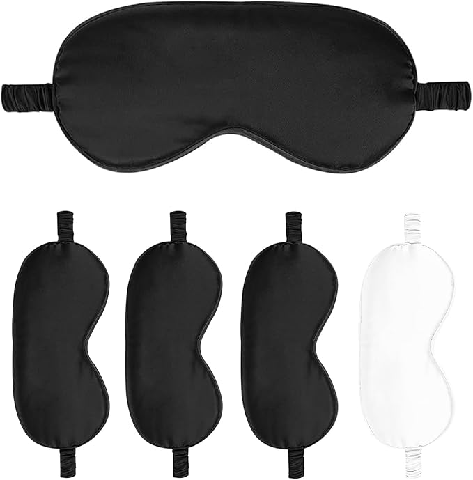 Sleep Masks 5PACK Silk Eyes Cover Satin Eye Mask Silky Blackout Soft Blindfold Sleeping Eyeshades Covers Bridesmaid Gifts