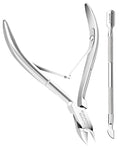 Professional Cuticle Cutter & Pusher Trimmer Manicure Tools with Double Spring – Perfect Nail Care Tool for Manicure & Pedicure Beauty at Home/Spa/Saloon (Silver)