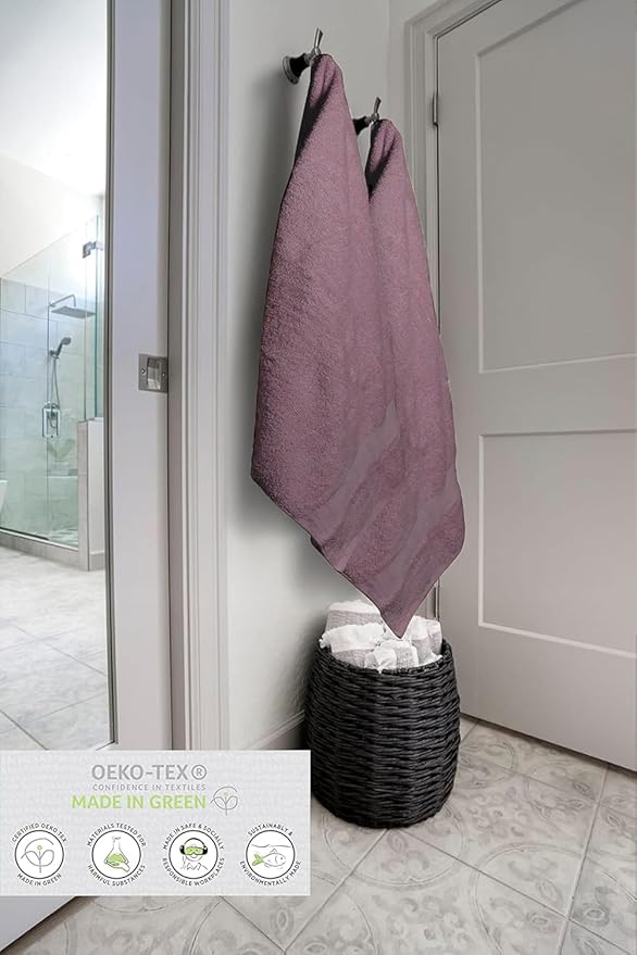 Softolle 100% Cotton Luxury Bath Sheets - Pack of 2 (35" x 70") | Super Soft, Quick-Dry & Highly Absorbent Towels for Bathroom, Home, Spa & Gym (Purple Ash)