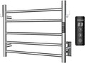 P&Dlusir Towel Warmer, Heated Towel Rack with Smart Timer and Thermo Control, Wall-Mounted Heated Towel Rail, Stainless Steel, Hard-Wired/Plug-in, Polished, 5 bar