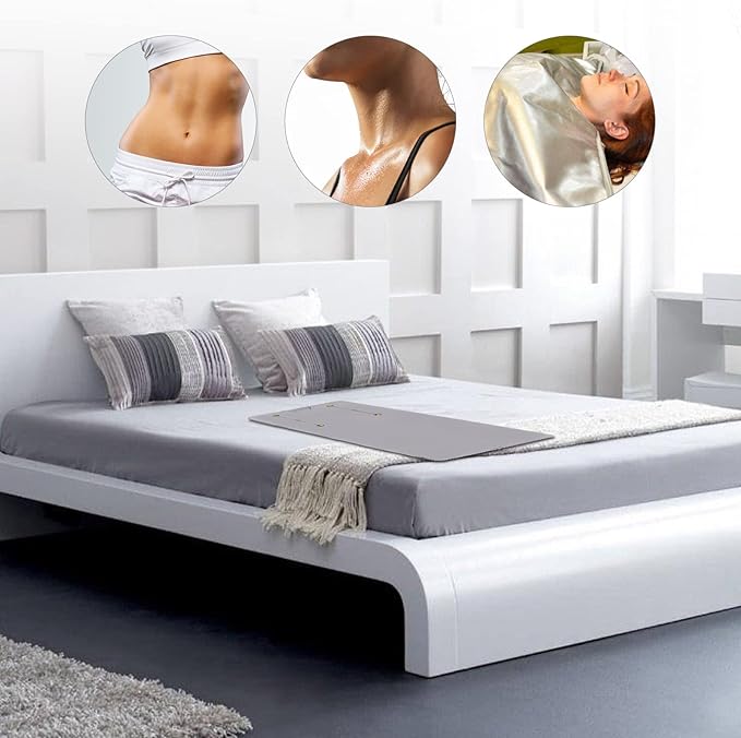 Far Infrared Sauna Blanket with Remote Control, 35°C-80℃ 2 Zone Professional Portable Infrared Sauna Blanket for Home Relaxation Beauty Salon, Weight Loss Body Shape Sauna Slimming