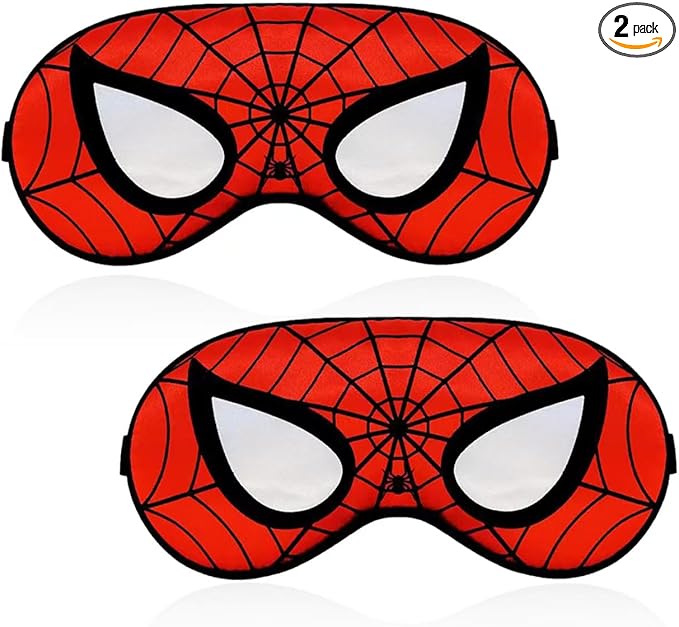 Cute Silk Sleep Mask, 2PACK Kids Eye Mask with Lightweight Adjustable Strap for Sleeping Boys Girls Women Men Travel Party Supplies