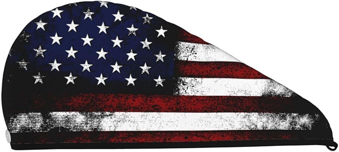 American Flag Hair Towel Wrap, Absorbent Hair Drying Towel, Microfiber Hair Drying Cap Turban For Drying Curly Long Thick Hair