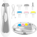 Qunlions life Baby Nail Trimmer Electric, 6 in 1 Rechargeable Baby Nail Clippers Manicure Set Grooming Kit for Toddler Infant or Adults (Grey)