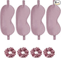 Satin Eye Mask 8Pcs Silk Sleep Masks Silky Blindfold Eyeshade Blackout Eyes Cover Scrunchies Hair Ties Travel Wedding Gifts