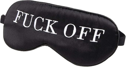 100% Mulberry Silk Sleep Mask Blackout, Cute Natural Sleeping Mask with Adjustable Elastic Strap, Satin Eye Cover for Men Women Adults (Fuck Off)