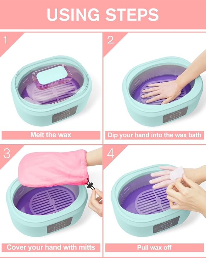 Paraffin Wax Machine for Hand and Feet -Paraffin Wax Warmer Moisturizing Kit Auto-time and Keep Warm Paraffin Hand Wax Machine for Arthritis(Green)