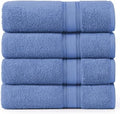 LANE LINEN 100% Cotton 4 Pack Bath Towels (30"x60") - Zero Twist, Mercerized Cotton Bathroom Towels Set - Quick Dry, Soft & Absorbent Large Bath Towels - Machine Wash in Cold Water - Cerulean Blue by LaneLinen