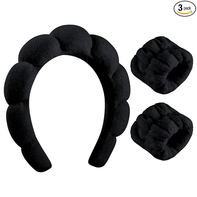 WSICSE Spa Headband for Washing Face, Skincare Headbands Puffy Padded Keep Hair Dry Skincare Essential Gift for Mom Wife