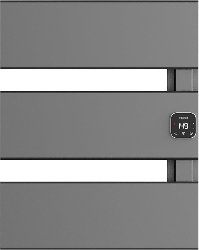 Electric Towel Warmer, Heated Towel Rack with Thermo Control and Timer, Fast Heating Towel Rail for Bathroom with Memroy Function, Work with Smart Plug, Right-Wiring, 3 Panel, Gun Gray