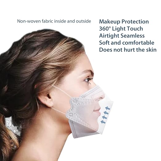 Borje KN95 Face Masks for Adults 50 Pack, 5-Ply Red Disposable Face Mask Against PM 2.5 Smoke & Dust, Filtration Efficiency 95%