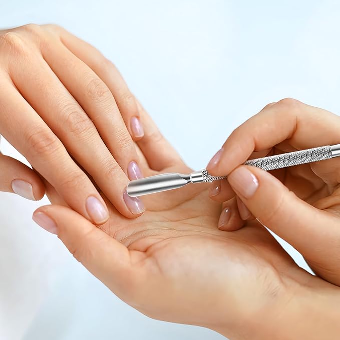 Cuticle Pusher Nail Polish Remover 2-in-1 Cuticle Trimmer Nail Care Tool Cuticle Pusher with 2 Ends Stainless Steel Manicure Tool (Pointed end)