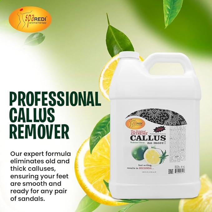 SPA REDI Professional Callus Remover, High-Performance Pedicure Treatment for Salons & Spas – Professional Strength, Unlimited Supply for Superior Callus Removal, Lemon & Lime, 128 Oz