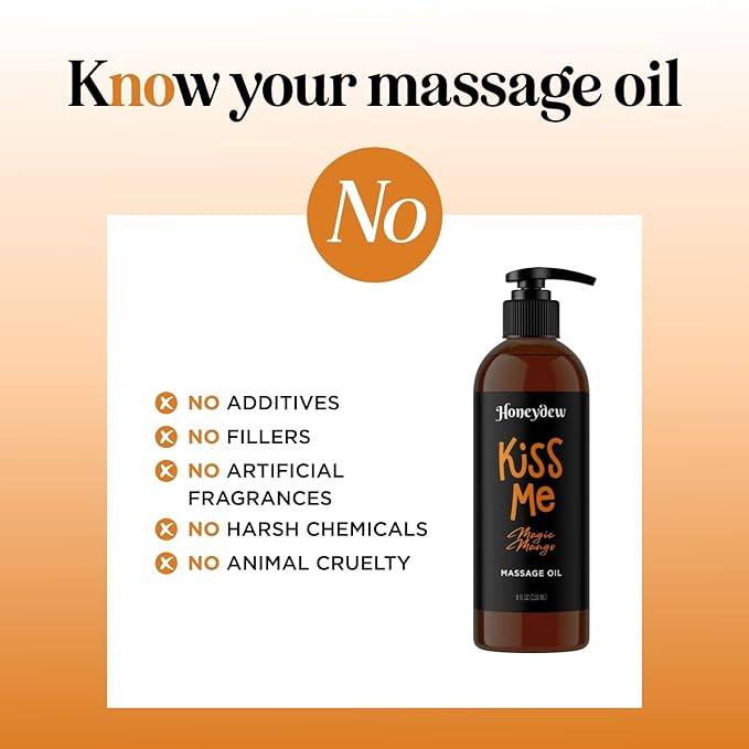 Mango Sensual Massage Oil for Couples - Alluring Tropical Full Body Massage Oil for Date Night and Nourishing Body Moisturizer with Sweet Almond - Vegan Non Greasy & Smooth Gliding Formula (8 Fl Oz)