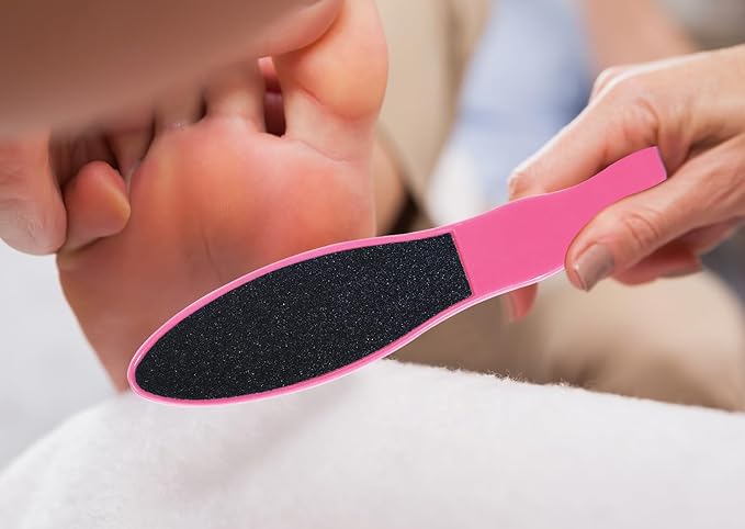 3pcs Foot File Callus Remover with Double-Sided Sand Paper Reusable Foot Scraper Pedicure Tool Foot Rasp Multi Purpose Feet Care Kit for Exfoliator Remover Dead Skin Hard Skin Calluse (Pink)