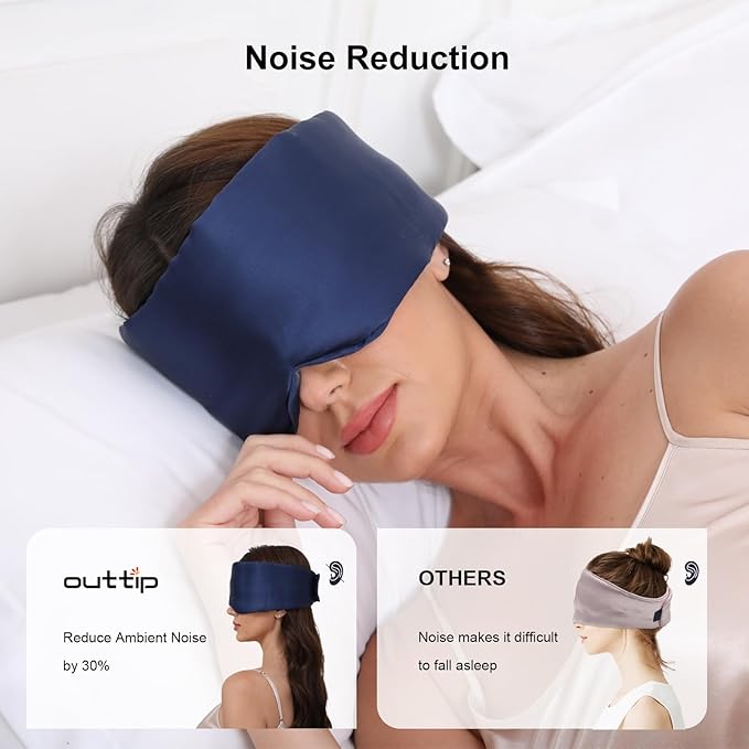 100% Mulberry Silk Sleep Mask for Women & Men Beauty Sleep, Adjustable Blindfold Silk Eye Mask for Sleeping Side Sleepers, Soft Pressure-Free Design for Home, Travel, Office, Nap