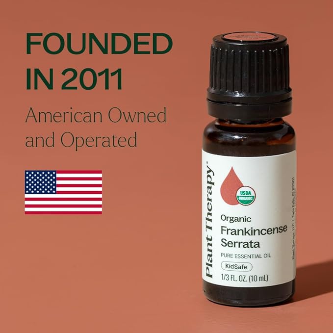 Plant Therapy Organic Frankincense Serrata Essential Oil 100% Pure, USDA Certified Organic, Undiluted, Natural Aromatherapy, Therapeutic Grade 10 mL (1/3 oz)