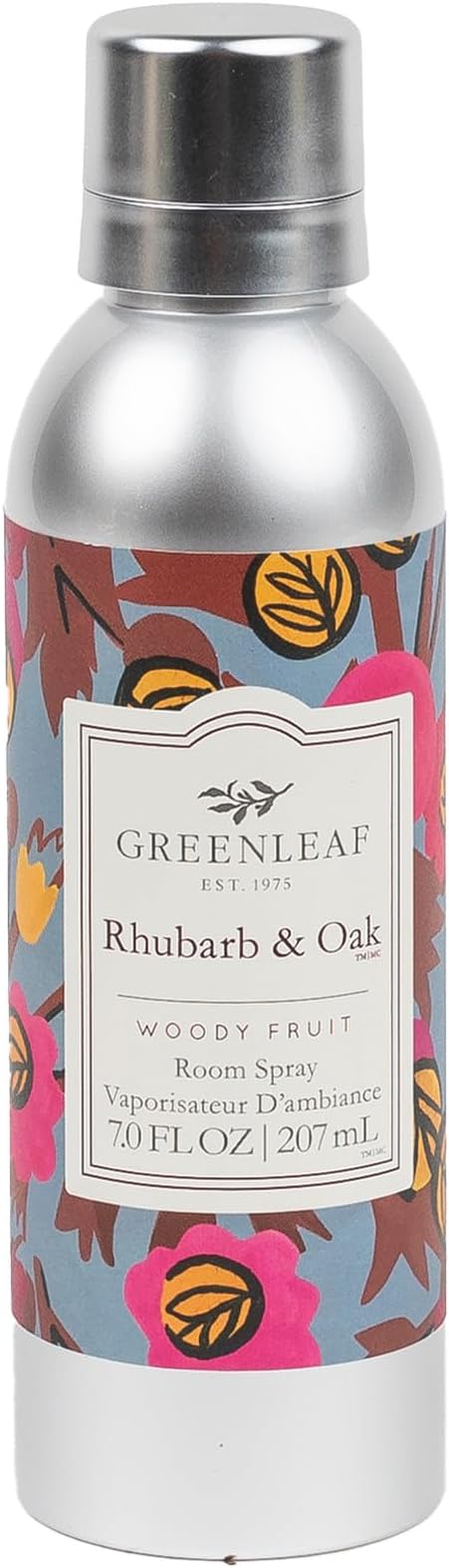 Greenleaf Gifts Rhubarb & Oak Scented Room Air Freshener Spray | Non-Aerosol 7 oz Spray | Floral Scented Air Freshener for Home | Home Fragrance for Bedroom & Bathroom
