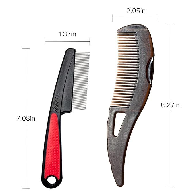 Dandruff Comb Wide Tooth, Stainless Steel Fine Tooth Lice/Psoriasis Scalp Detox Comb for Women, Men & Kids, Professional Portable Sweep/Massage/Clean Shower Brush Tool for Hair Care/Growth (Blue)