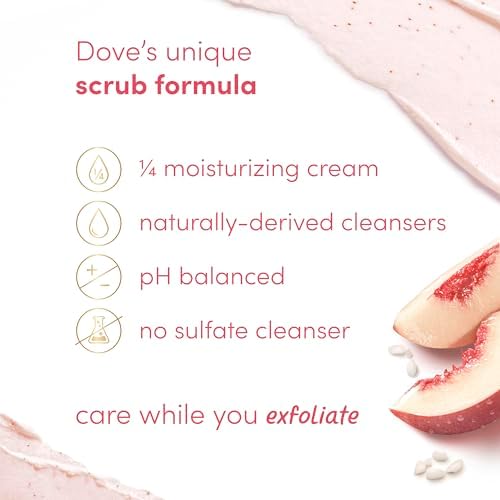 Dove White Peach & Crushed Rice Body Scrub Exfoliates and Deeply 15 Ounce (Pack of 12) - Image 3