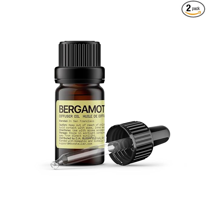 Bergamote Diffuser Oil, Niche Scent Fresh and Delicate, Bergamot, Petitgrain, Grapefruit, Orange, Vanilla, Vetiver, Amber, Musk, Cedarwood Oils Blend for Ultrasonic Diffuser Scent Projects…