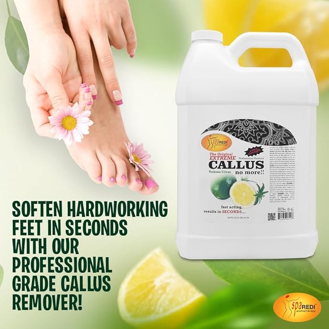 SPA REDI Professional Callus Remover, High-Performance Pedicure Treatment for Salons & Spas – Professional Strength, Unlimited Supply for Superior Callus Removal, Lemon & Lime, 128 Oz
