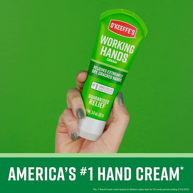 O'Keeffe's Working Hands Hand Cream (3 oz Tube) and Healthy Feet Foot Cream (3 oz Tube) - Repairing Skincare for Extremely Dry, Cracked Hands and Feet, Travel Size