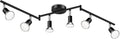 Ascher 6-Light LED Track Lighting Kit, Flexibly Rotatable Light Heads, 6 Way Ceiling Spotlight Black Finish, Including 6 GU10 LED Bulbs (4W 400LM Daylight White 5000K)