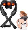 Neck Massager with Heat Cordless Electric Shiatsu Neck and Shoulder Massager for Pain Relief Deep Tissue Lower Back Massage, Chair Office Home Car Gift