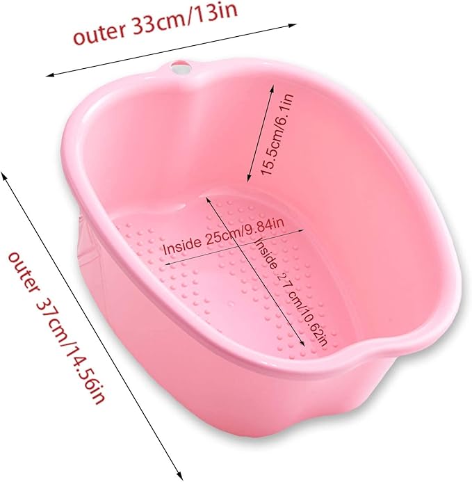 AXLOFO® Foot Soaking Bath Basin, Large Plastic Foot Soaking Tub, Feet Massage Feet Bath Bucket, Great for Getting the Dead/Old Skin Off Your Foots (pinkbasin)