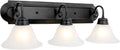 Design House 589796 Millbridge Vanity Light Dimmable with Frosted Glass for Above Bathroom Mirror, Matte Black, 3-Light