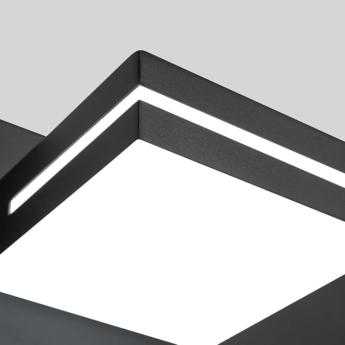 SineRise LED Modern Bathroom Vanity Light Fixtures (2-Light, 15.5-Inch), Matte Black Modern Acrylic Bathroom Wall Lighting Fixtures Over Mirror (Cool White 6000K)
