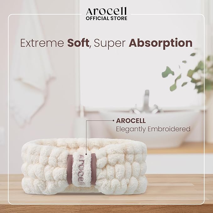AROCELL OFFICIAL Face Wash Cleansing Headband Makeup Skincare Facial Spa Bath Head Band