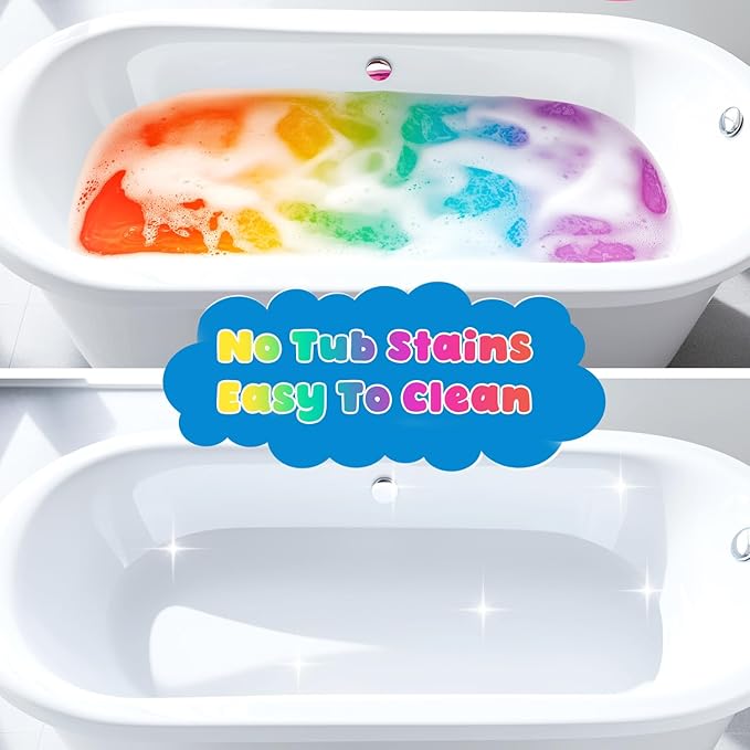 Potions Bath Bombs for Kids, Boys & Girls Teen Mothers Day Gifts from Kids, 4 Pack Colorful Fizzy Bubble Bath for Fun and Educational Bath Time, Cool Foam Explosion Bath Toys for Kids Ages 3-12