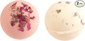 Bath Bombs for Women Spa Gift Set with 1 Rose and 1 Lemon Essential Oils Sea Salt Moisturizing Relaxing Birthday Gift for Her Bubble Bath Skincare Relaxation Aromatherapy Gifts 2 Pack