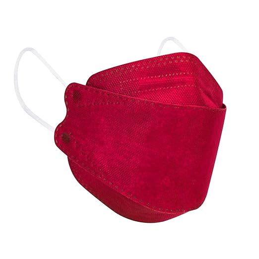 Borje KN95 Face Masks for Adults 50 Pack, 5-Ply Red Disposable Face Mask Against PM 2.5 Smoke & Dust, Filtration Efficiency 95%
