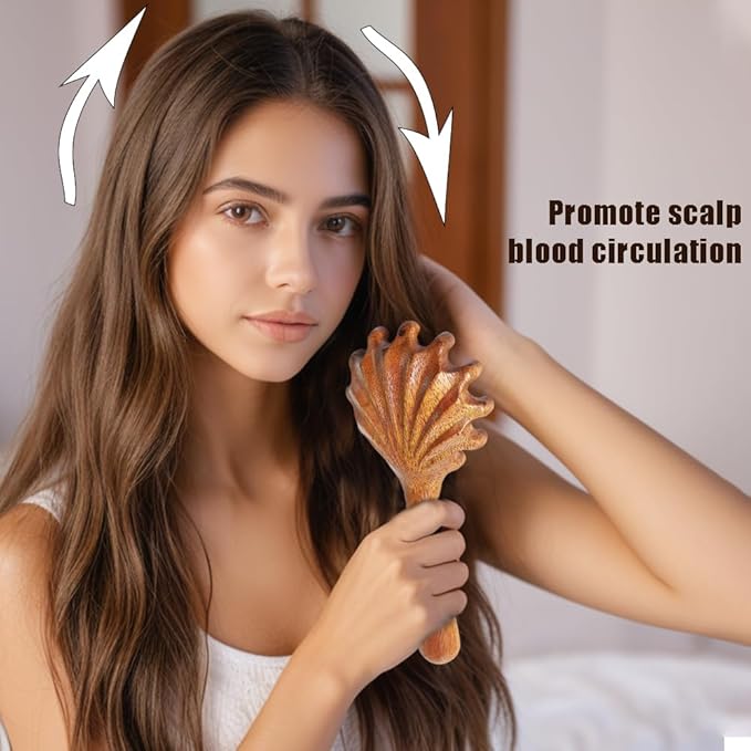 OULIGET Wooden Trigger Point Massage Tool,Sandalwood Comb Head Massager,Gua Sha Comb Tool for Headache,Back,Neck,Shoulder Relaxation