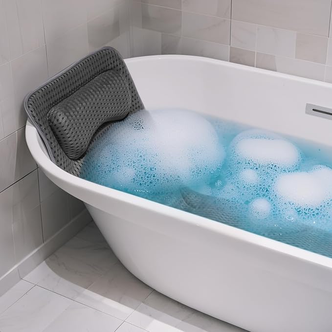 Poemland Full Body Bath Pillow for Tub -Soft Bathtub Pillow for Full Back, Head and Neck Support, Quick Dry Bath Cushion, Tub Pillow with 168 Suction Cups, Bathtub Accessories for Gift