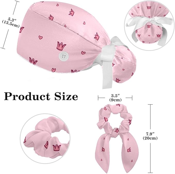 Women's Working Caps with Scrunchies Tarot Pattern Background Lace-Up Hat Unisex Hair Covers One Size