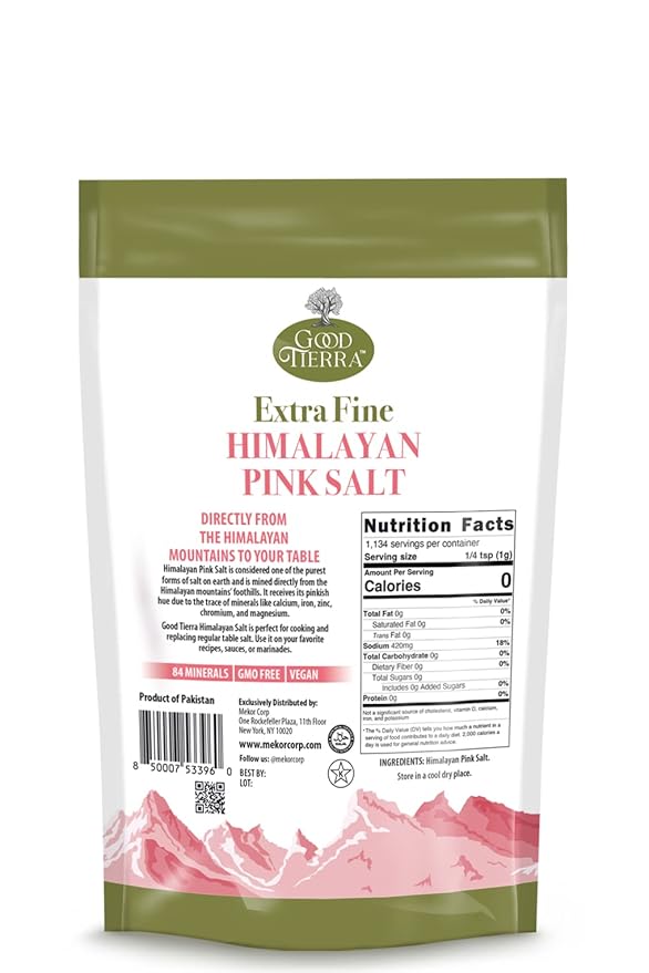Good Tierra Himalayan Pink Salt in PET Bag - Extra-Fine Grain - 2.5 lb.
