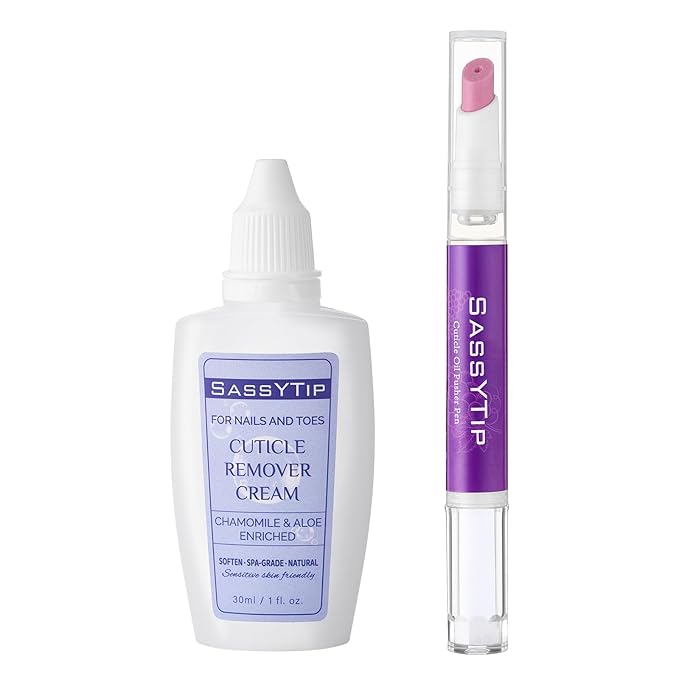 Ceramic Cuticle Pusher & Oil Pen + Cuticle Remover Gel – Gentle Nail Care Kit, 2ml Scent-Grape Nourishing Oil, 1 fl. oz with Jojoba Oil & Vitamin E for Dry, Damaged Nails (Grape3.0&Gel)