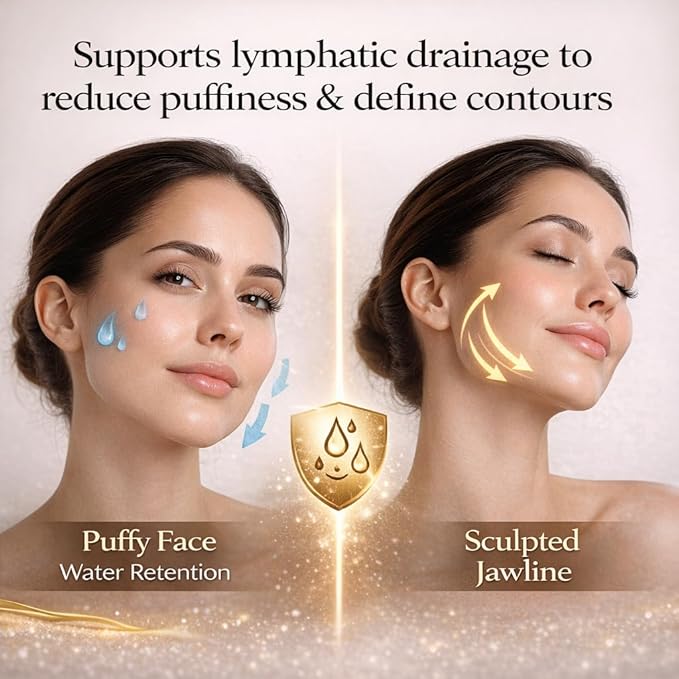 Organic Castor Oil Roll On & Stainless Steel Gua Sha Facial Tool – Metal Face Sculpting Tool, Cooling Gua Sha Oil Massage Set, Jawline Lift, Puffiness Care, Facial Oil Roller for Skin Routine
