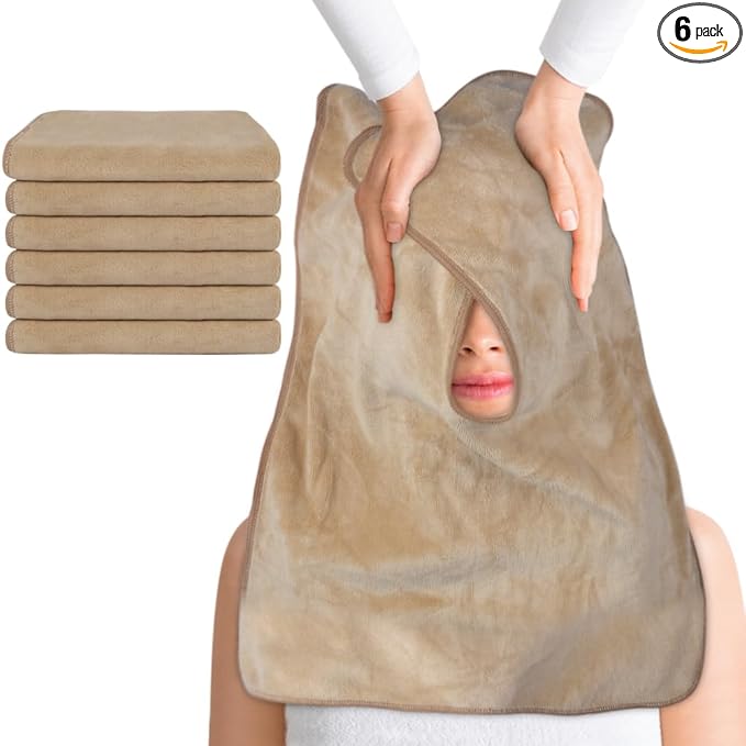 SINLAND Microfiber Esthetician Towels for Facials Mask Removing Face Wrap Soft Facial Cloth with Split Design Spa Towels for Facial Steam Massage and Cleansing