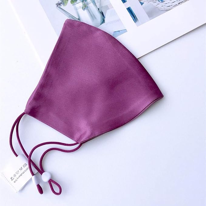 ROSEWARD 100% Mulberry Silk Face Mask for Women Men Reusable Adjustable with Filter Pocket