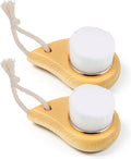 2pcs Soft Bristle Face Cleansing Brush Manual Face Brush for Deep Pore Cleaning Faces Scrubber Exfoliation Lymphatic Drainage Makeup Care and Skin Care with Soft Bristles Ergonomic Handle