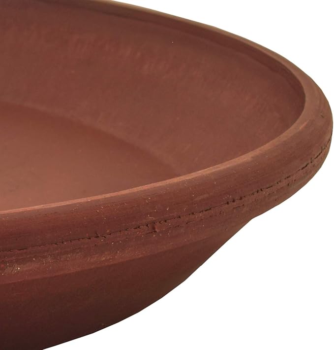 PSW Pot Collection AP35TC 14-inch Plastic/Stone/Wood Composite Plant Saucer Drip Tray – No Drainage Hole (Drillable), Indoor/Outer Water Tray, Terra Cotta Color