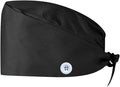 Gourd-Shaped Working Cap with Button, Adjustable Tie Back Hat Sweatband Hair Cover for Women Men, Multiple Color
