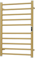 Electric Towel Warmer Rack,Heating Towel Warmer,Timer & Temperature Control,Wall-Mounted Plug-in for Bathroom, Gold,Stainless Steel,10-Bar(31.5x20.08x4.41in)