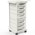 TASALON Salon Trolley Cart for Salon Station - Space Saving Salon Rolling Cart for Extra Storage - Hair Salon Beauty Cart - 6-Tray Salon Cart - Multipurpose Tool Cart - Tattoo Tray-White