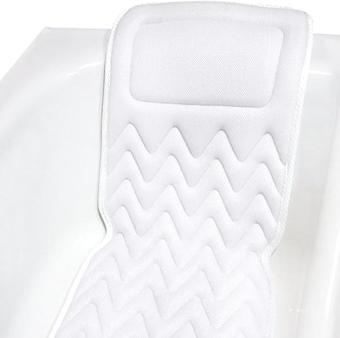 Bath Pillow for Tub, Full Body Bathtub Pillow and Mat for Head, Neck and Back Support, Relaxing Spa Cushion Head Rest and Mat for Tub Jacuzzi, Luxury Bathtub Accessories for Women and Men Quick Drying
